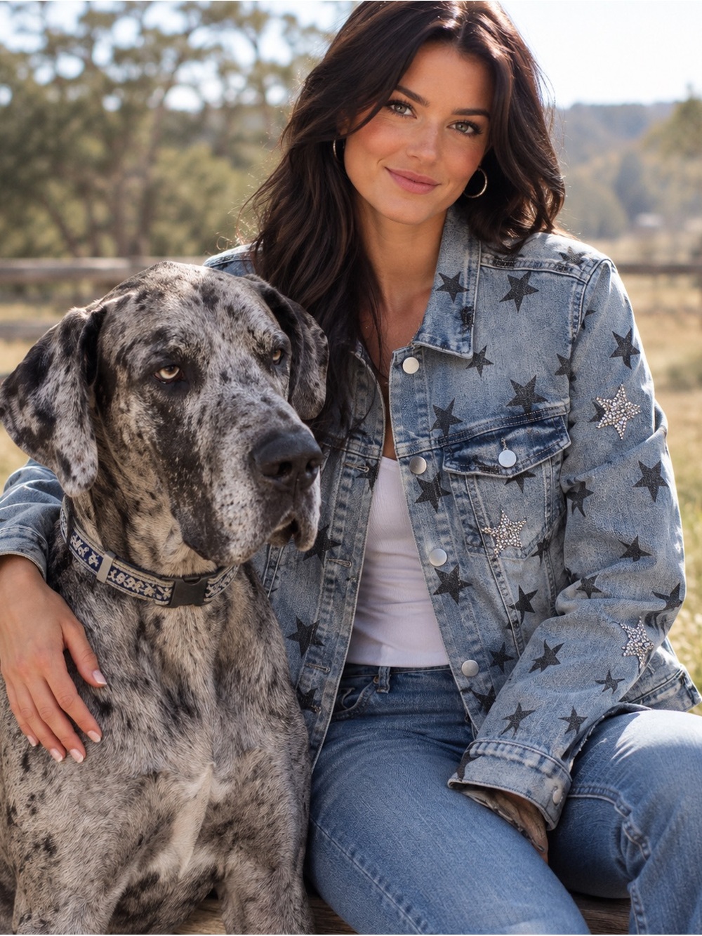 Blue B Denim Star Jacket